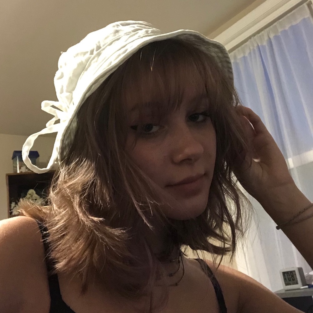 small white bucket hat